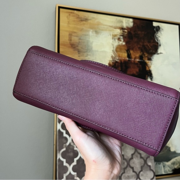 NWT Brand New Michael kors Kellen Medium Saffiano Leather Satchel Plum - Picture 4 of 5